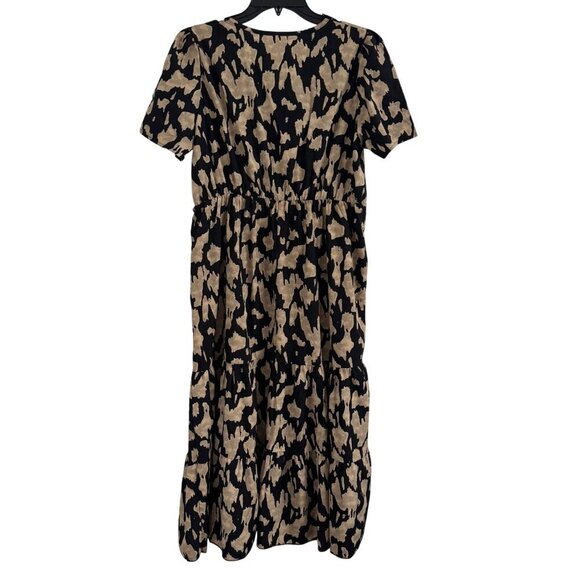 Shein Women Leopard Print Maxi Short Sleeve Dress Size L - Picture 2 of 7